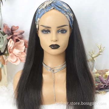 Vast drop shipping wholesale Straight headband wig human hair headband wigs for black women wig headband